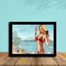 Quadro Decorativo Gta Girl Selfie com Moldura e Vidro 25X33:Preto - 1
