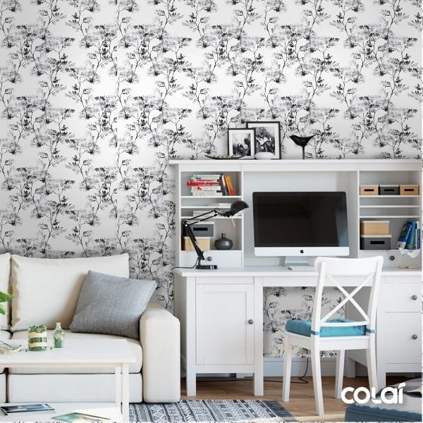 Papel De Parede Lavável Folhas Em Degradê 18m - 2