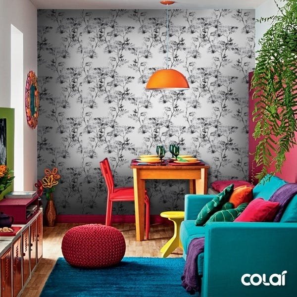 Papel De Parede Lavável Folhas Em Degradê 18m - 5