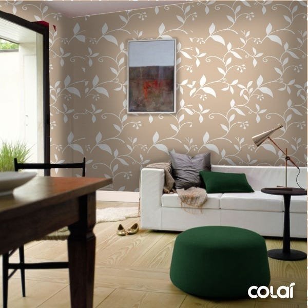 Papel De Parede Lavável Folhas Com Fundo Marrom 3m - 4