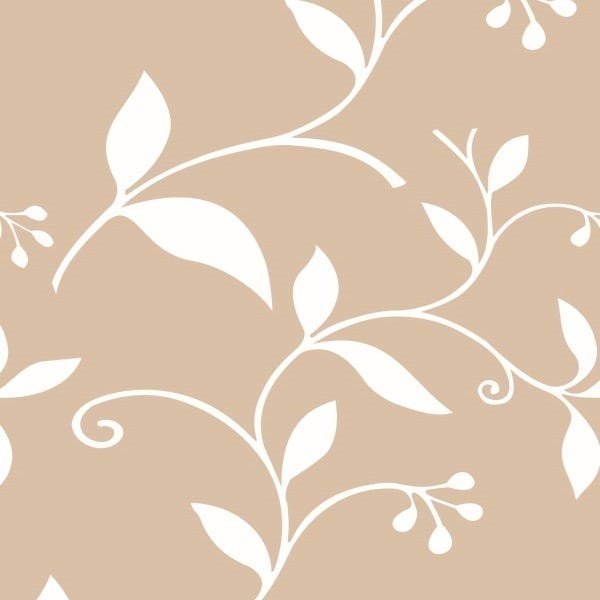 Papel De Parede Lavável Folhas Com Fundo Marrom 3m - 1