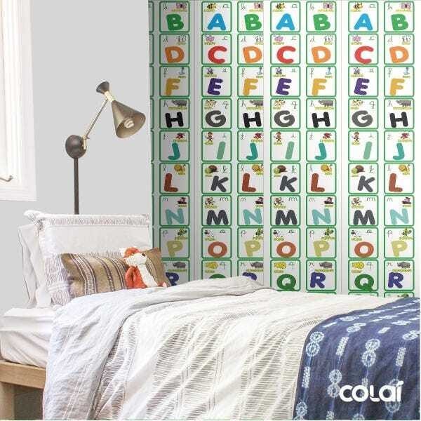 Papel de Parede Adesivo Lavável Abecedário 18m - 4