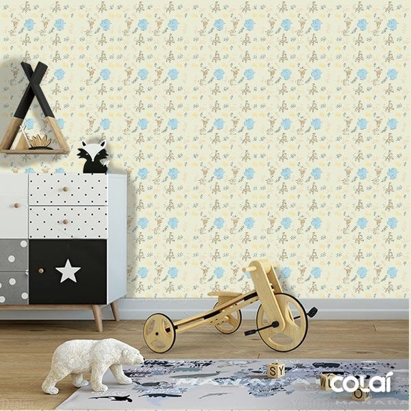Papel de Parede Adesivo Lavável Animais da Floresta 18m - 2