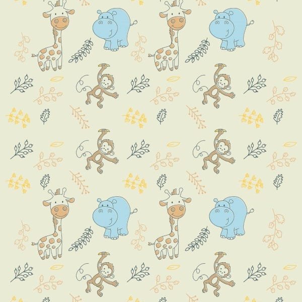 Papel de Parede Adesivo Lavável Animais da Floresta 18m - 1