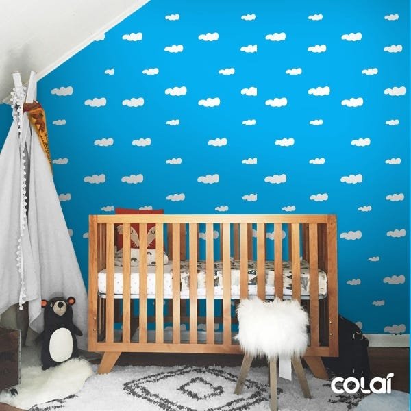 Papel de Parede Adesivo Lavável Céu Azul 18m - 3