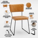Ver imagem 4 de Cadeira Estofada Para Sala De Jantar Base De Aço Allana L02 Couríssimo Whisky - Lyam Decor
