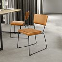 Ver imagem 2 de Cadeira Estofada Para Sala De Jantar Base De Aço Allana L02 Couríssimo Whisky - Lyam Decor