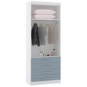 Ver imagem 3 de Guarda Roupa Modulado 90cm 2 Portas 4 Gavetas Taiga Branco/grey L01 - Mpozenato