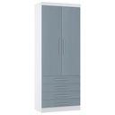 Ver imagem 1 de Guarda Roupa Modulado 90cm 2 Portas 4 Gavetas Taiga Branco/grey L01 - Mpozenato