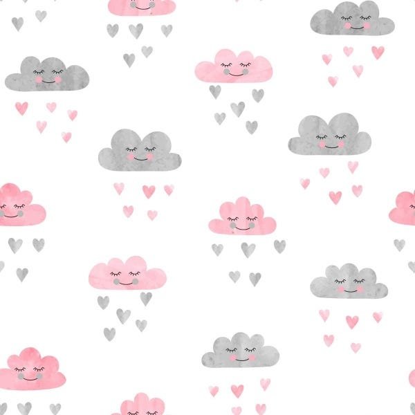 Papel de Parede Adesivo Lavável Nuvens Coloridas 18m - 1
