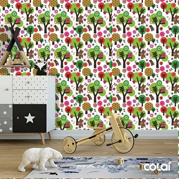 Papel de Parede Adesivo Lavável Floresta 12m - 2