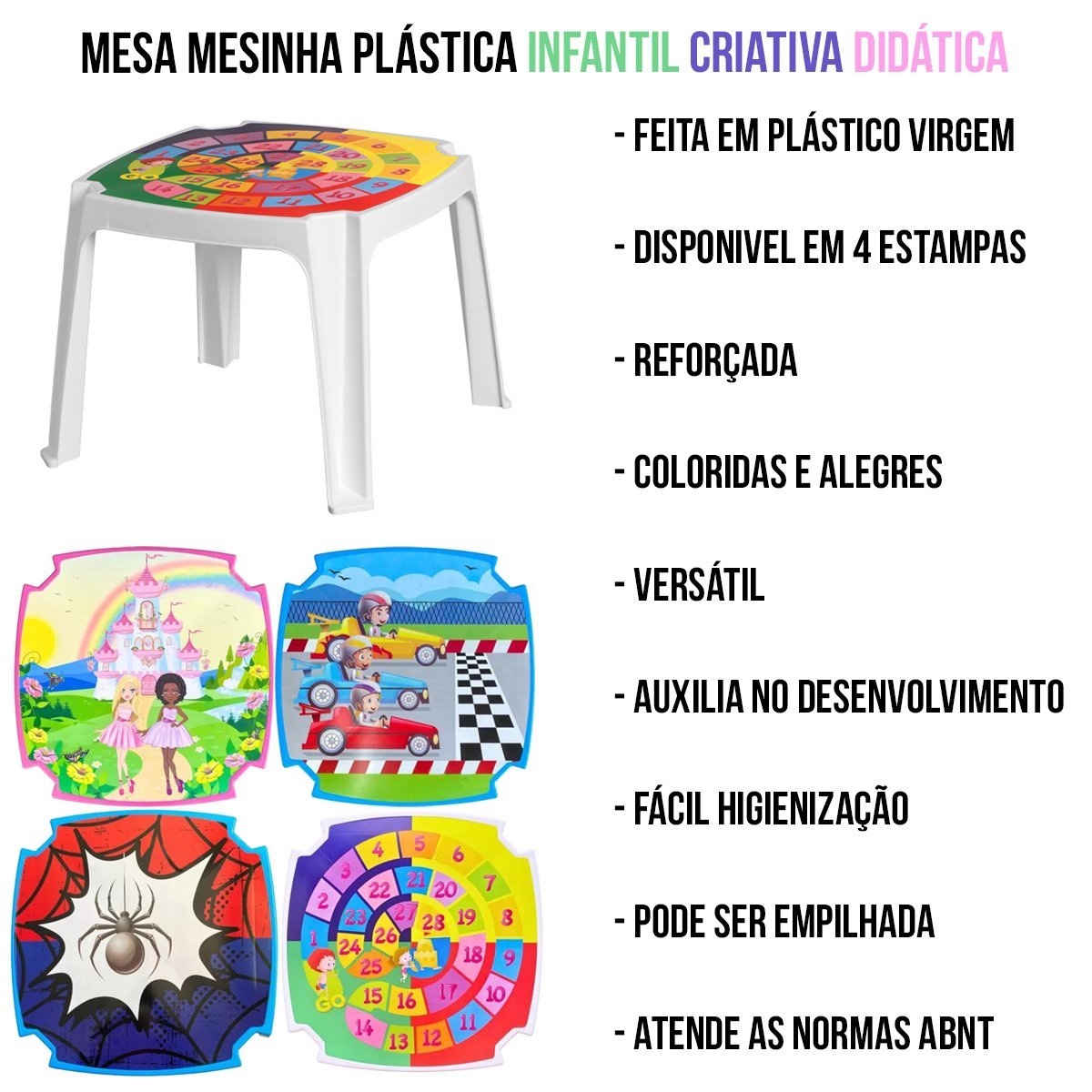 Conjunto de Mesa e 2 Cadeiras Infantil Princesas Rosa - 5