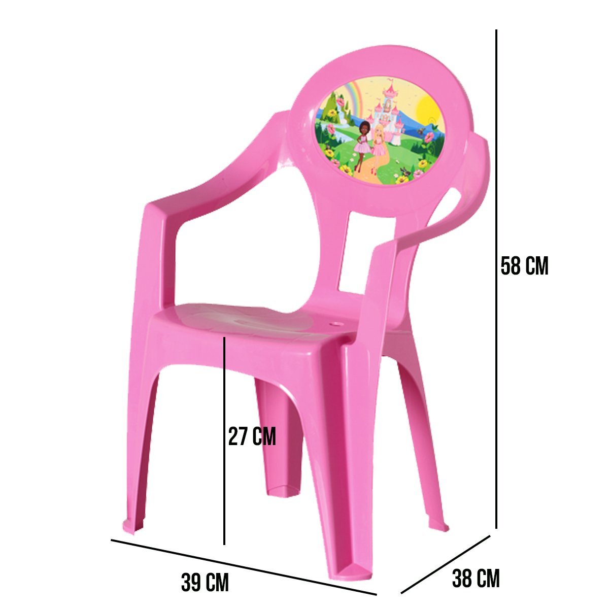 Conjunto de Mesa e 2 Cadeiras Infantil Princesas Rosa - 2