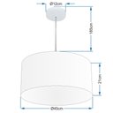 Ver imagem 2 de Lustre Pendente Cilíndrico Vivare Md-4203 Cúpula em Tecido 45x21cm - Bivolt - Palha - Bivolt