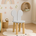 Ver imagem 1 de Cadeira Infantil Orelha Borboleta Mdf Pes Madeira Plancasa:cinza Cristal Tx