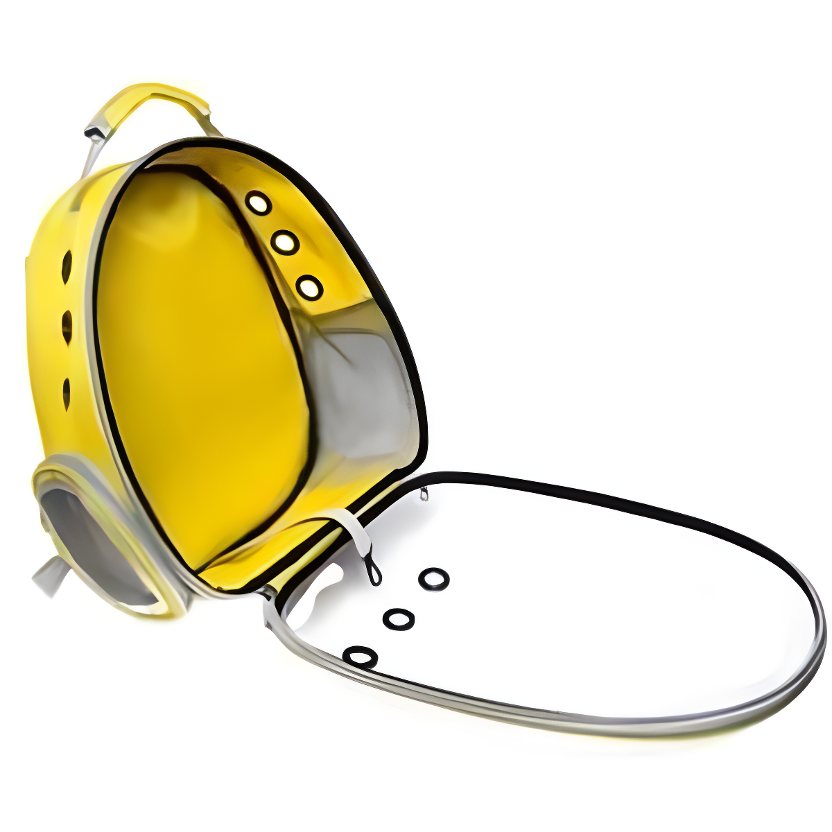 Mochila Pet Transporte Cães Gato Visão 360 Panorâmica Passeio Confortável: Cor:amarelo - 3