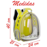 Mochila Pet Transporte Cães Gato Visão 360 Panorâmica Passeio Confortável: Cor:amarelo - 5