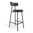 Ver imagem 1 de Banqueta Alta Cozinha Kobe Estofada com Encosto Couríssimo Preto - Desk Design
