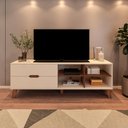 Ver imagem 2 de Rack para Tv até 75" Verona Off White/pinho Artely