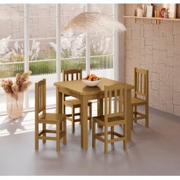 Conjunto Sala de Jantar 88x88 com 4 Cadeiras Diamante - Nemargi:nogueira - 2