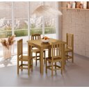 Ver imagem 2 de Conjunto Sala de Jantar 88x88 com 4 Cadeiras Diamante - Nemargi:nogueira
