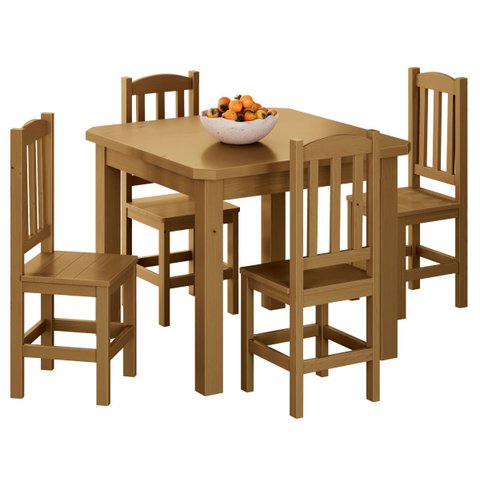Conjunto Sala de Jantar 88x88 com 4 Cadeiras Diamante - Nemargi:nogueira