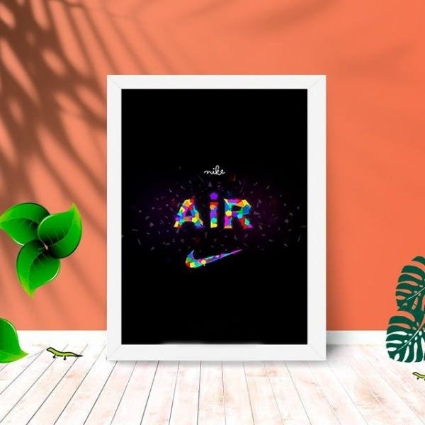 Quadro Decorativo Air com Moldura e Vidro 25X33 Quarto Sala:Branco - 1