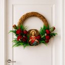 Ver imagem 3 de Guirlanda Sagrado Coração de Jesus Decoração Natalina 40cm