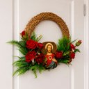 Ver imagem 4 de Guirlanda Sagrado Coração de Jesus Decoração Natalina 40cm