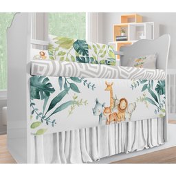 Kit Berço Enxoval Bebê Safári Selva Folhas Leão Verde - Kt50 - 3
