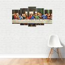 Ver imagem 2 de Quadro Santa Ceia Mosaico Jesus e Apóstolos em Mdf 130x65