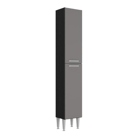 Paneleiro Armário de Cozinha 31,5cm 2 Portas Flex Pequim Multimóveis Mp2382 Preto/lacca Fumê