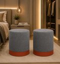 Ver imagem 1 de Kit de Puff Rodapé Cobre Fosco, Cor Cinza Boucle - Let Móveis