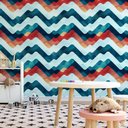 Ver imagem 2 de Papel de Parede Temático Ondulado e Colorido - 2,50m