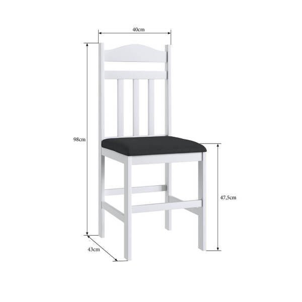 Conjunto Mesa Cozinha com 4 Cadeiras Branco e Preto Lilies - 5