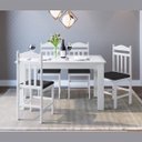 Ver imagem 1 de Conjunto Mesa Cozinha com 4 Cadeiras Branco e Preto Lilies