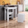 Conjunto Mesa Dobrável MDF 2 Banquetas Baixas Branco- Móveis Canção - 1