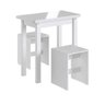 Conjunto Mesa Dobrável MDF 2 Banquetas Baixas Branco- Móveis Canção - 2