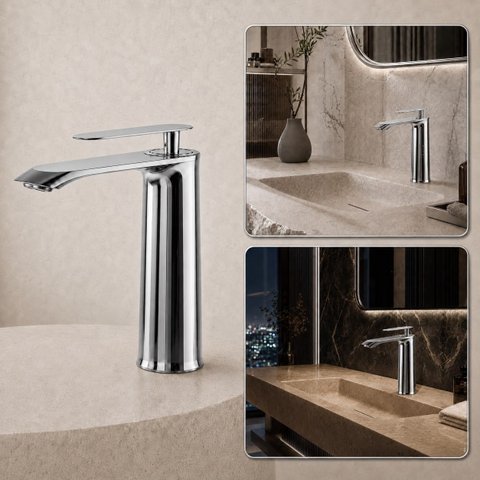 Torneira de Banheiro Moscou Cromado Quente e Frio Goldenx