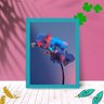 Quadro Decorativo Orquídeas Pink com Moldura e Vidro 25X33:Azul - 1