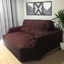 Ver imagem 4 de Capa Sofá Retrátil 2 Lugares 1,70 X 1,10m Elasticada 100% Poliéster Marrom