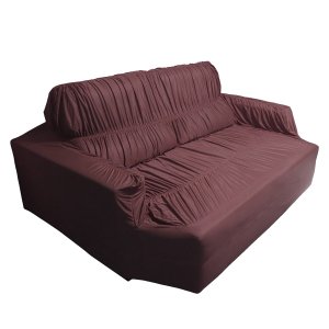 Capa Sofá Retrátil 2 Lugares 1,70 X 1,10m Elasticada 100% Poliéster Marrom