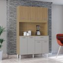 Ver imagem 2 de Cozinha Kit Cassia 8 Portas Damasco Ripado Off White- Poquema