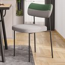 Ver imagem 2 de Kit 04 Cadeiras Sala de Jantar Lila Estofada com Encosto Couríssimo Verde Linho Cinza - Desk Design