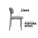 Ver imagem 5 de Kit 04 Cadeiras Sala de Jantar Lila Estofada com Encosto Couríssimo Verde Linho Cinza - Desk Design