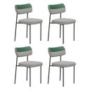 Ver imagem 1 de Kit 04 Cadeiras Sala de Jantar Lila Estofada com Encosto Couríssimo Verde Linho Cinza - Desk Design