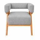 Ver imagem 6 de Poltrona Decorativa Mirela Linho Design Moderno Pés Madeira:Cinza Claro