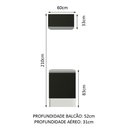 Ver imagem 4 de Kit Madesa Topazio 60 cm 2 Portas com Armário Aéreo e Balcão Branco/Preto