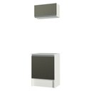 Ver imagem 1 de Kit Madesa Topazio 60 cm 2 Portas com Armário Aéreo e Balcão Branco/Preto