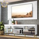 Ver imagem 3 de Rack Retrô c/ Espelho e Painel com Suporte para TV até 65" Multimóveis Flórida FG3142 Branco/